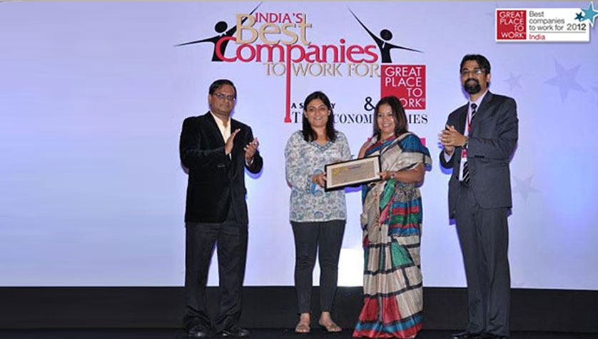 Great Place to WorkÂ® Award for Indiaâ€™s Best Companies Study 2012