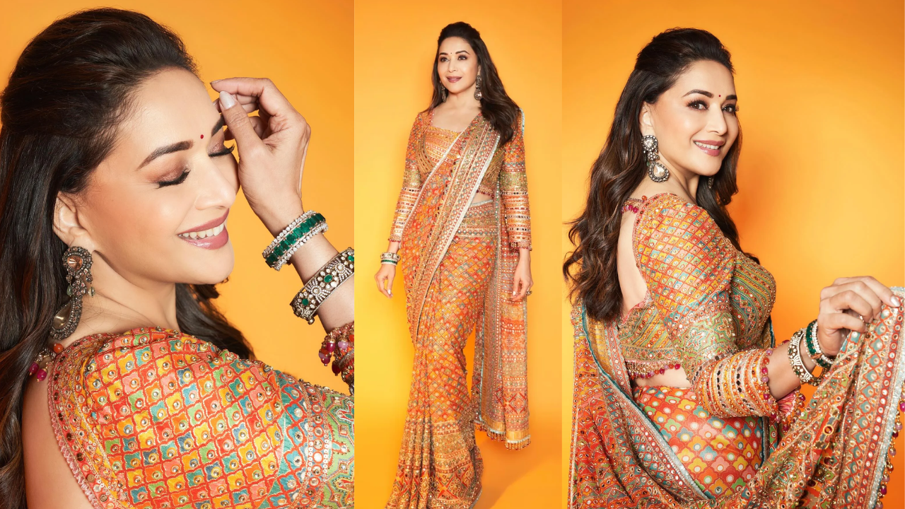 Madhuri Dixit's gold sarees for wedding | Zoom TV